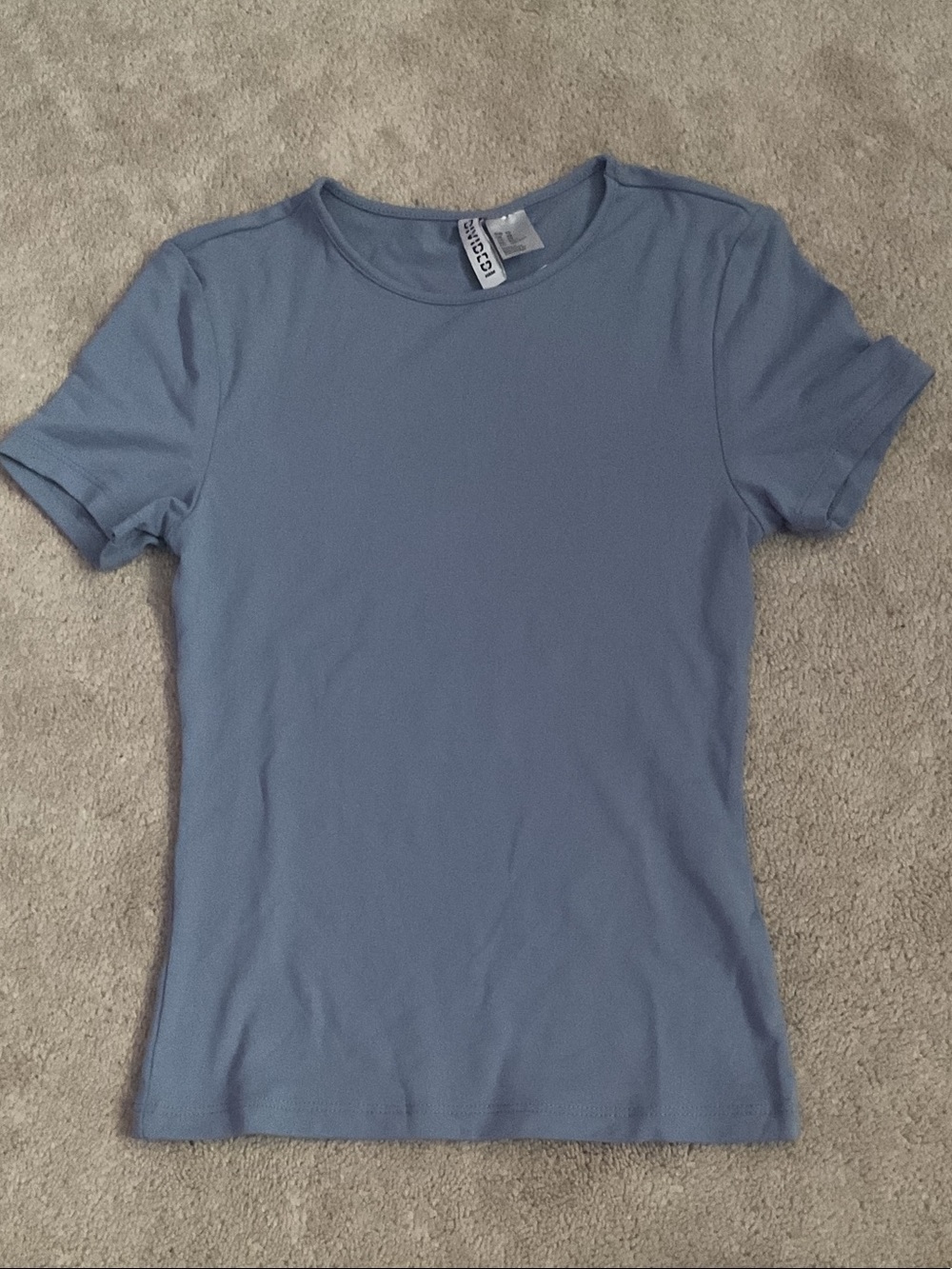 H&M Dusty Blue Short Sleeve Crewneck Tee